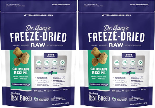 Best Breed Dr. Gary's Freeze-Dried Raw Food, Topper and Treat: Chicken Recipe - 4 oz. (Pack of 2)