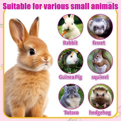 2 in 1 Guinea Pig Food Water Dispenser, Rabbit Water Bottle Leak-Proof, 2 in 1 No-Drip Automatic Dispenser for Guinea Pig Cage, Chinchilla, Ferret, Hamster Small Animal Waterer (White, 2 in 1)