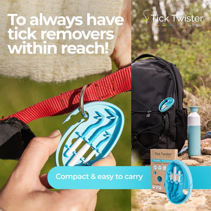 Tick Twister Tick Remover for Dogs and Human - Made in France - Tick Puller for Humans and Dogs - 3 Different Sizes - Dog Tick Removal Tool - Also for All Other Pets - Tick Nipper in