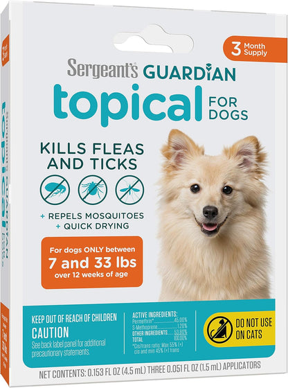 Sergeant's Guardian Flea & Tick Squeeze On for Dogs 7-33 lbs., 3 Count