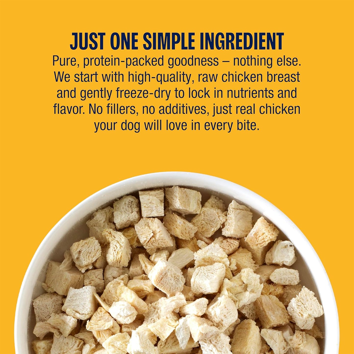 Muenster New Freeze Dried 100% Chicken Bites - Only One Ingredient Raw Chicken Freeze Dried for a Healthy and Delicous Treat. 3 Ounce (Pack of 1)