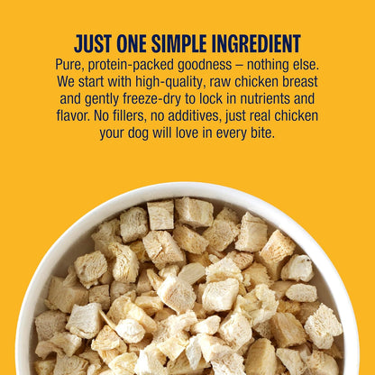 Muenster New Freeze Dried 100% Chicken Bites - Only One Ingredient Raw Chicken Freeze Dried for a Healthy and Delicous Treat. 3 Ounce (Pack of 1)
