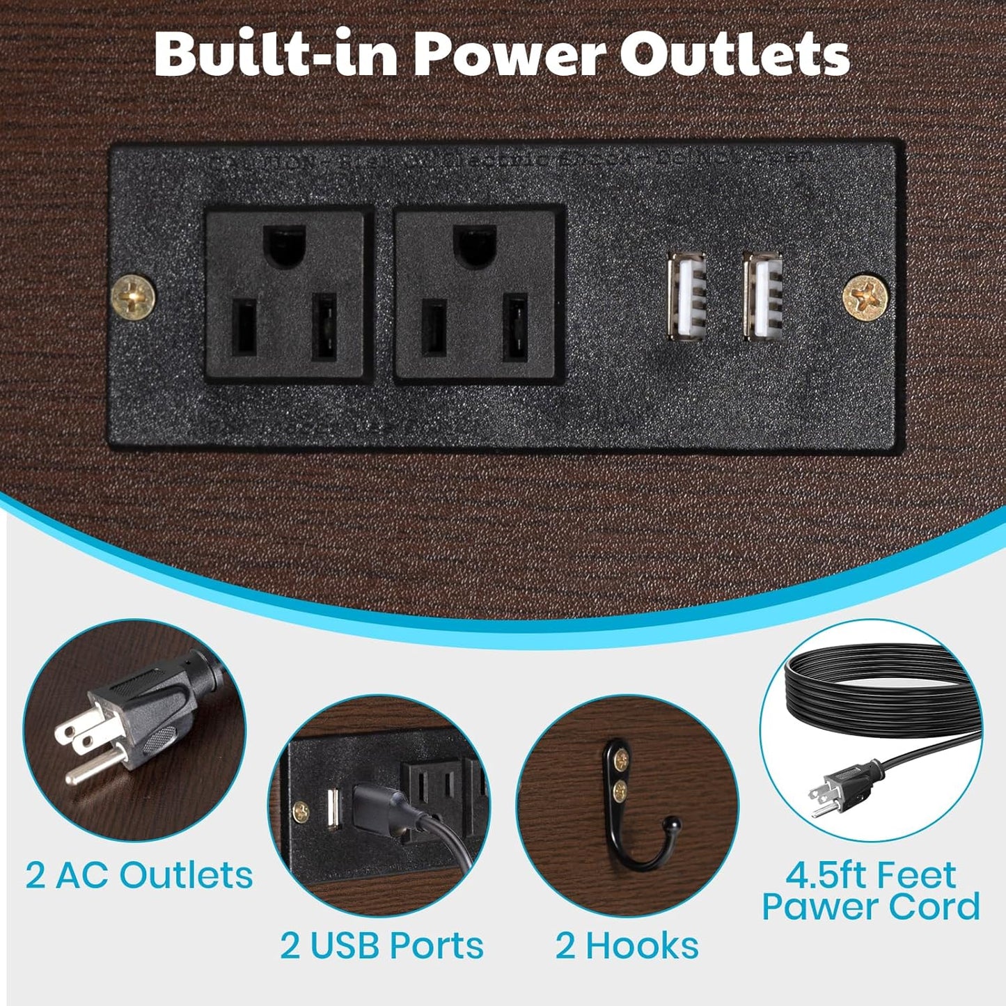 55-75 Gallon Fish Tank Stand - Heavy Duty Aquarium Stand with Power Outlets, Cabinet for Fish Tank Accessories Storage, Metal Frame, Suitable for Fish Tank, Turtle Tank, 880LBS Capacity, Brown