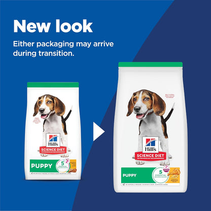 Hill's Science Diet Puppy, Puppy Premium Nutrition, Dry Dog Food, Chicken & Brown Rice, 4.5 lb Bag