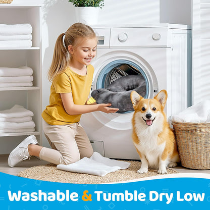 BurgeonNest Small Dog Calming Pillow for Dogs and Cats, Fluffy Soft Colorful Sleep Bolster Cozy Pet Bed Pillow, Great Present for Senior Pup Puppy Kitten, Washable, M