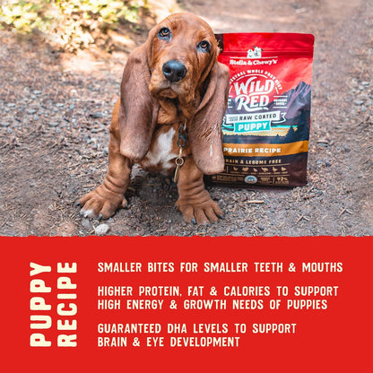 Stella & Chewy's Wild Red Dry Dog Food Raw Coated High Protein Grain & Legume Free Puppy Prairie Recipe, 3.5 lb. Bag