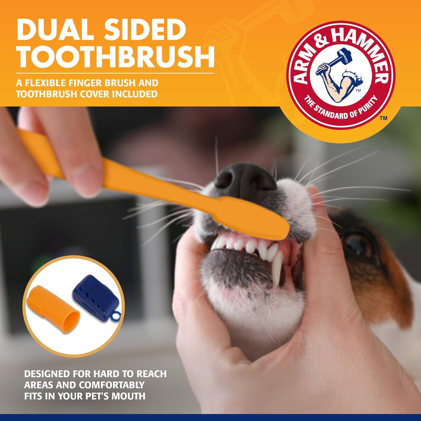 Arm & Hammer for Pets Tartar Control Kit for Dogs Contains Toothpaste, Toothbrush & Fingerbrush Reduces Plaque & Tartar Buildup, 3-Piece Kit, Banana Mint Flavor (Pack of 1)