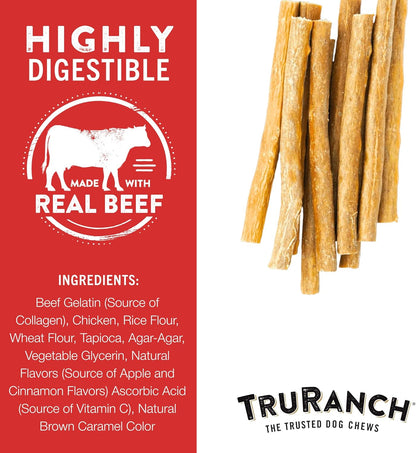 TRURANCH 5" Collagen Sticks Apple Cinnamon Flavored - 1 Bag, 12 Count, Holiday Limited Edition, Stocking Stuffer, Rawhide Free, Limited Ingredients Dog Chew