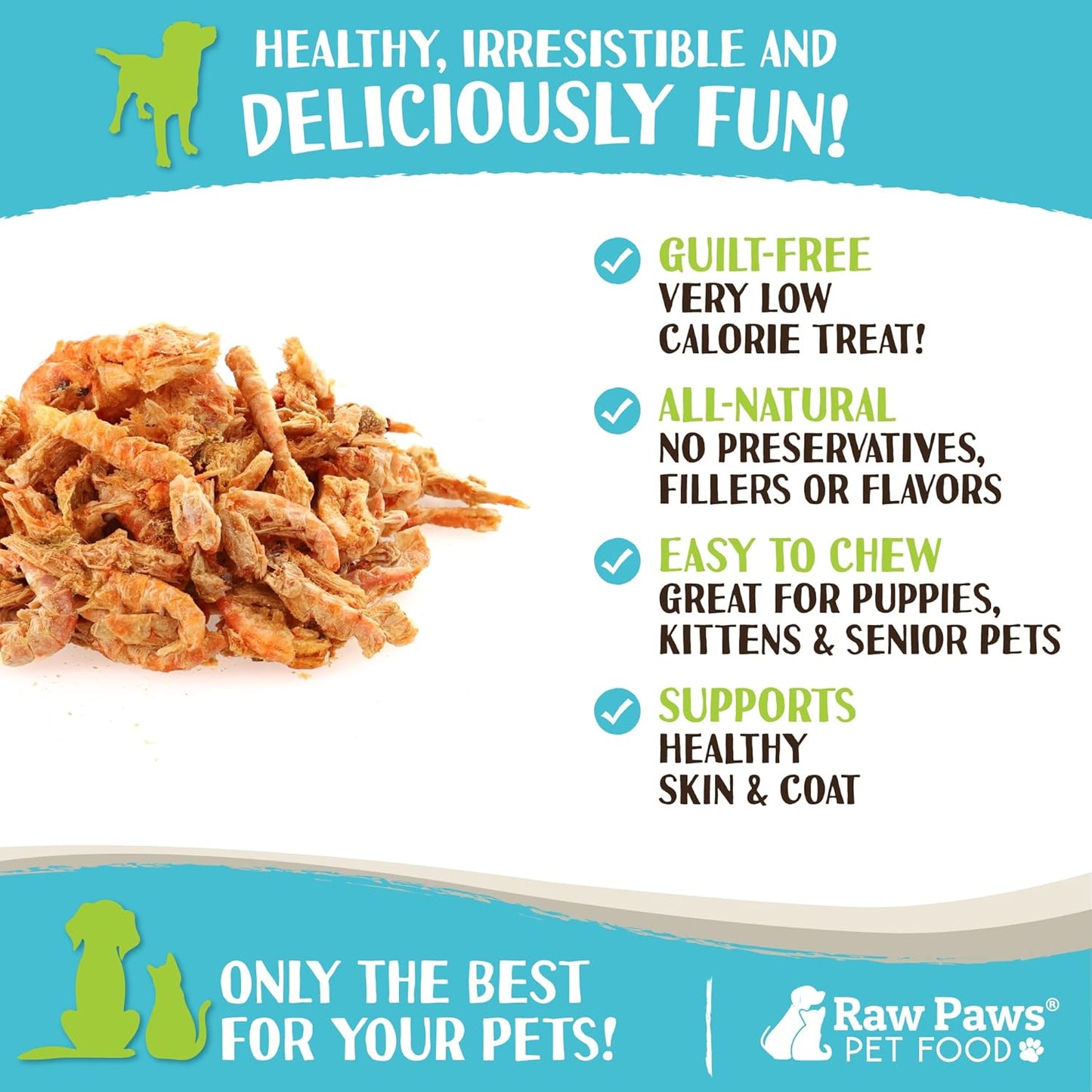 Raw Paws Freeze-Dried Krill Treats for Dogs & Cats (3-Ounce) - Naturally Contains Krill Oil for Dogs, Omega 3 - Freeze Dried Fish Food for Aquatic Fish, Turtles, & Reptiles