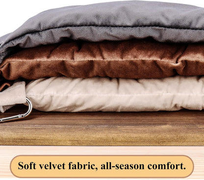 JSPYFITS Wooden Cat Wall Hammock, 18.9 x 12.6 Inch Double Layer Cat Furniture Hammock, Large Removable Multi-Function Cats Bed for Sleep/Play/Climb/Lounge Easy DIY Installation(Grey)