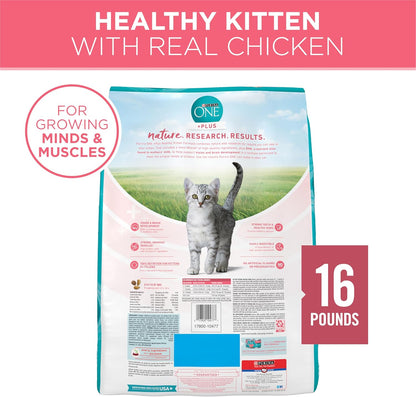 Purina ONE High Protein, Natural Dry Kitten Food, +Plus Healthy Kitten Formula - 16 lb. Bag