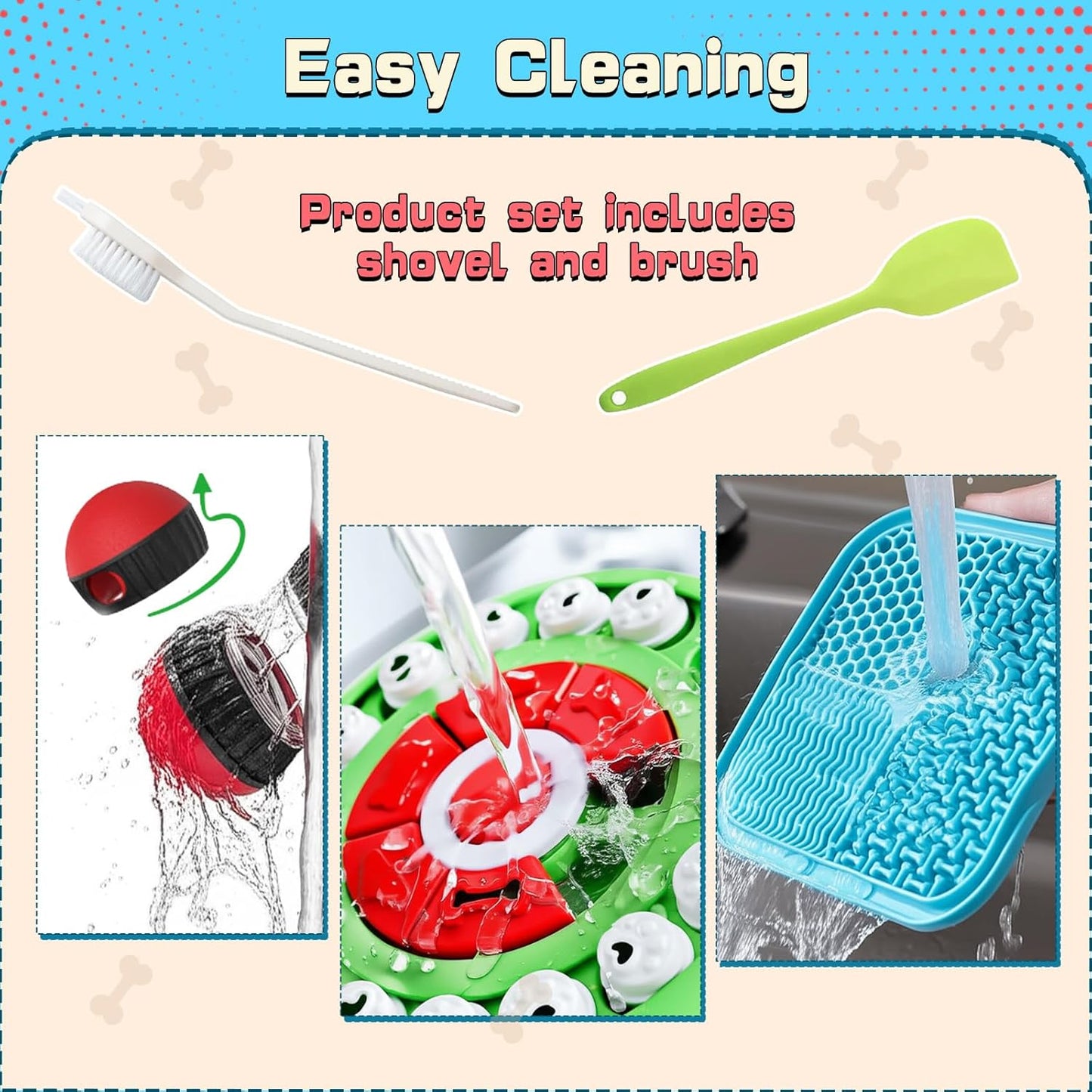 Dog Puzzle Feeder for Small/Middle Breeds - Adjustable Treat Dispenser Funny Slow Feeder Puppy Enrichment Training Toy Pet Interactive Toys Lick Mat Dogs to Keep Dog/Cat Busy