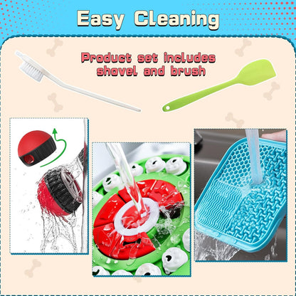 Dog Puzzle Feeder for Small/Middle Breeds - Adjustable Treat Dispenser Funny Slow Feeder Puppy Enrichment Training Toy Pet Interactive Toys Lick Mat Dogs to Keep Dog/Cat Busy