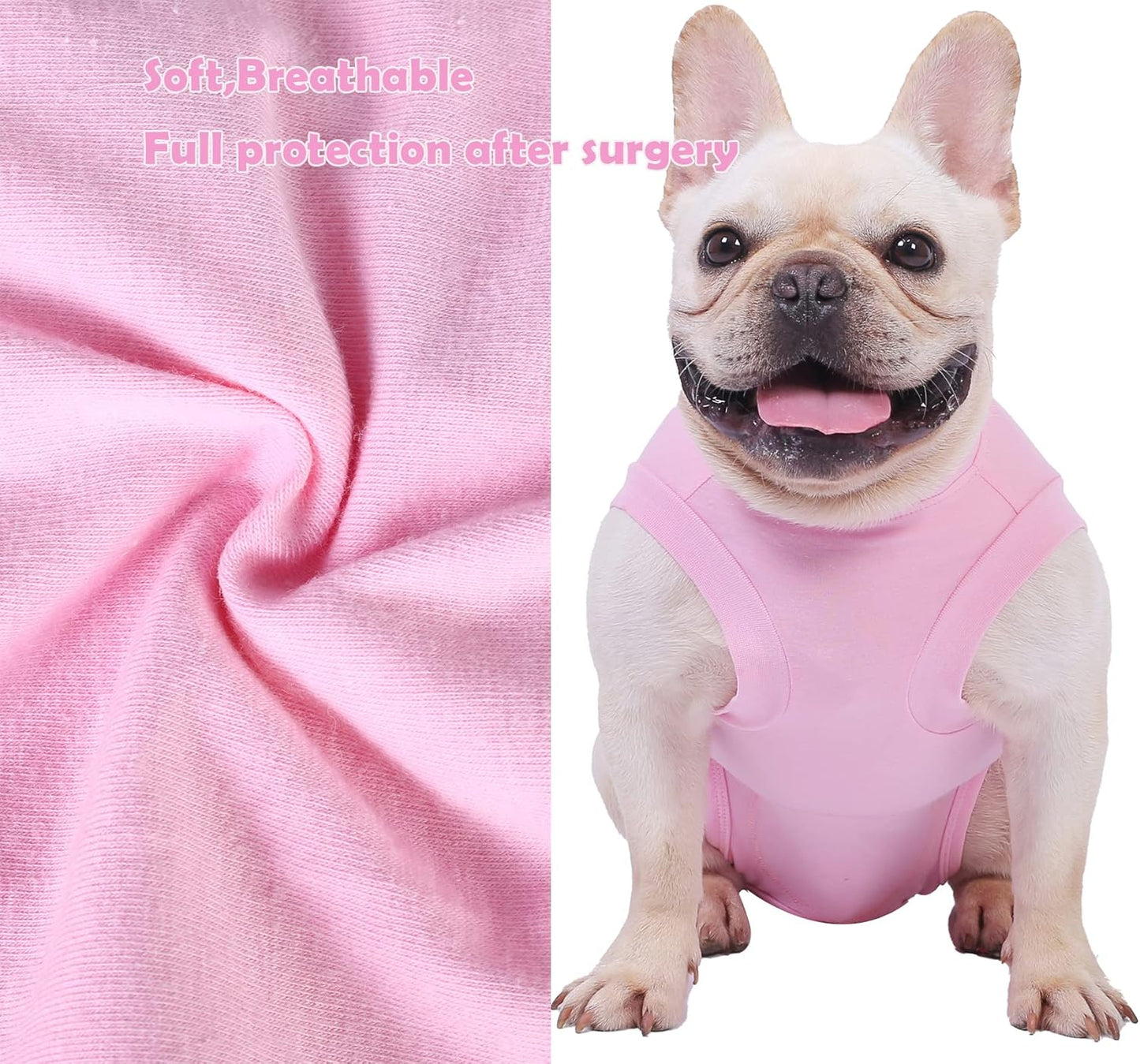 Dog Surgery Recovery Suit - After Spay, Abdominal Wounds Post Surgical Recovery, Anti Licking Breathable Dog Onesies for Small, Medium & Large Pet, Alternative Bandages Cone E-Collar