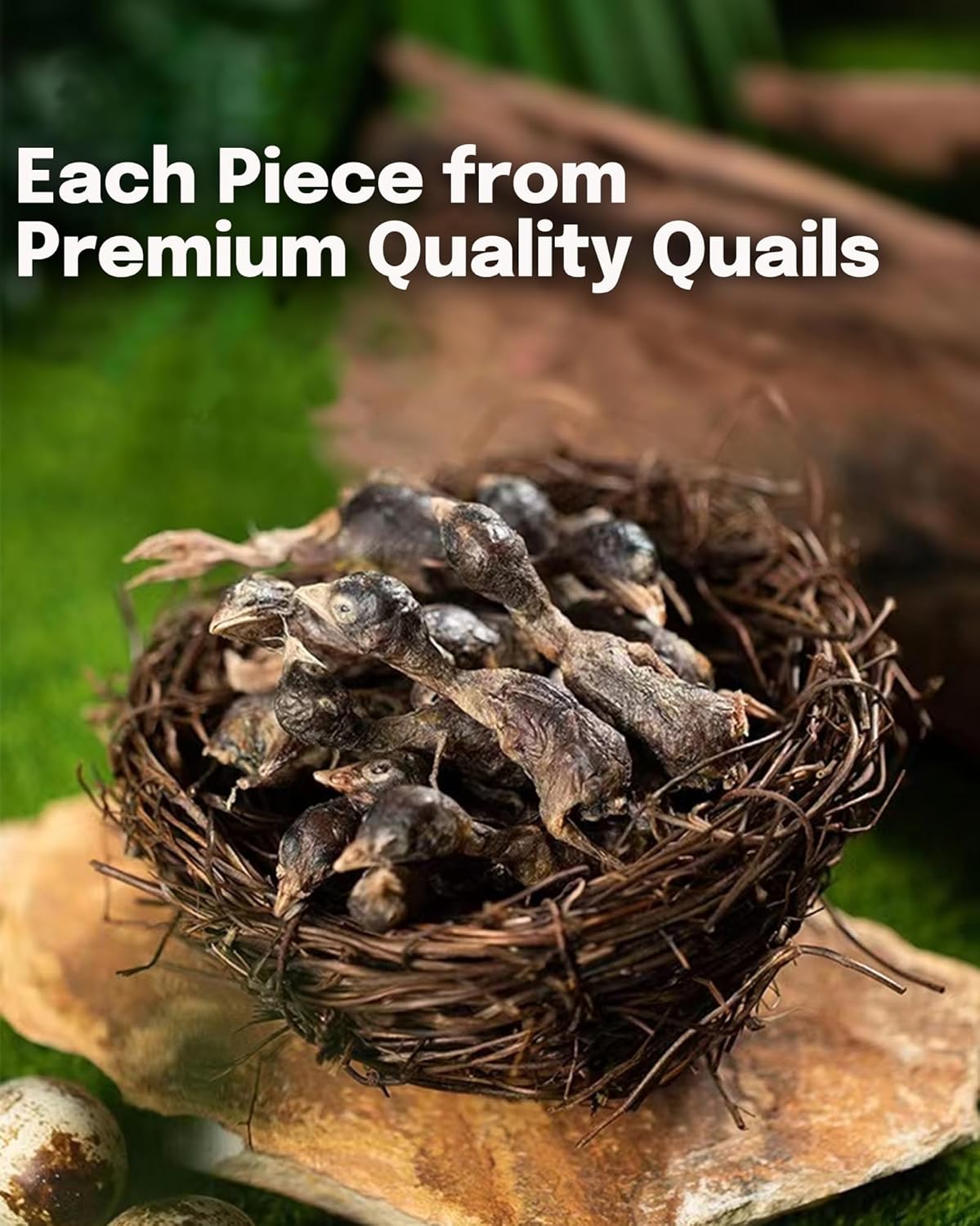 7 OZ Freeze Dried Little Quail Treats for Dogs Cats, High Protein Raw Dog Food, Single Fresh Ingredient Treats, Rawhide Free