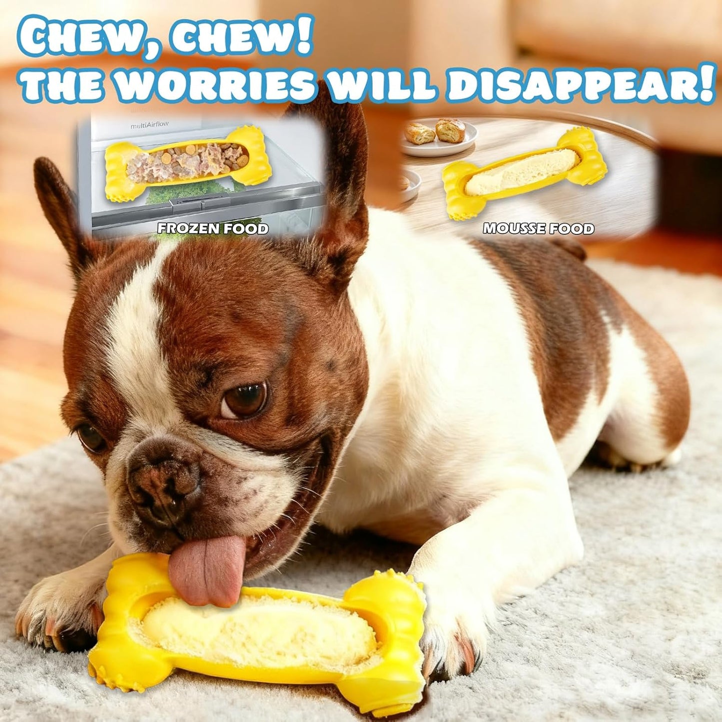 6 Value Pack Enrichment Toys for Dogs Lick Mat, Frozen Bone Power Chew & Frozen Dog Puzzle Toy, Treat Dispensing Slow Feeder Dog Enrichment Toys to Keep Them Busy for Stimulating & Cognitive Toys