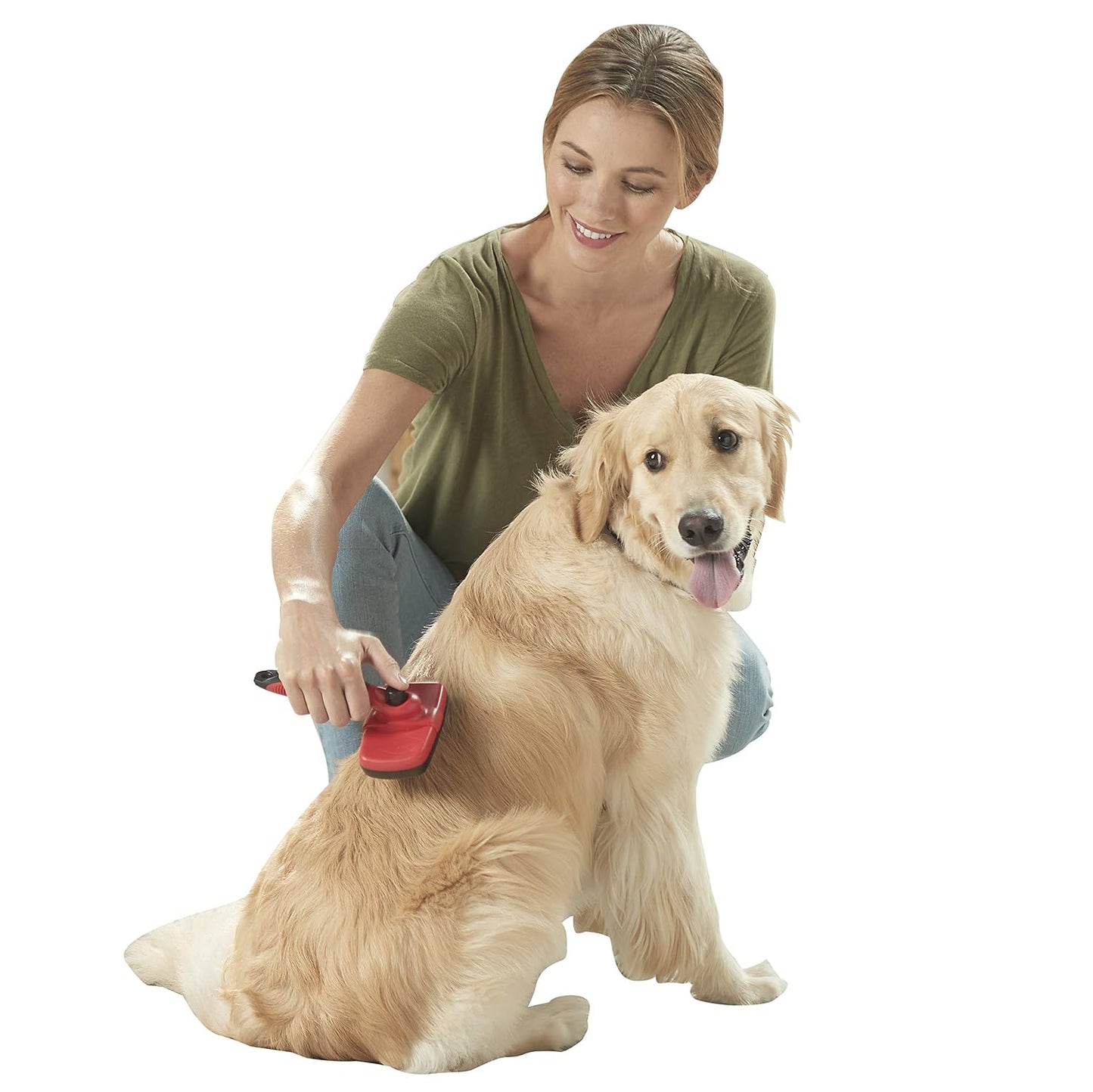 Franklin Sports Pet Supply Co. - SHED-MASTER- Dog Grooming Brush - Short Hair- De-shedding- For All Size Dogs- Reduce Shedding - self-cleaning