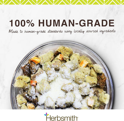 Herbsmith Smiling Dog Kibble Seasoning – Freeze Dried Cheese Food Topper - Gruyere – All Natural, Human-Grade Topper for Dogs - 6 oz