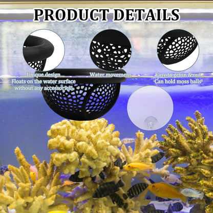 Betta Hammock, Floating Betta Hide, Fish Tank Cave for Betta Fish, Aquarium Decor, 2-Piece Set with 5 cm Training Mirror