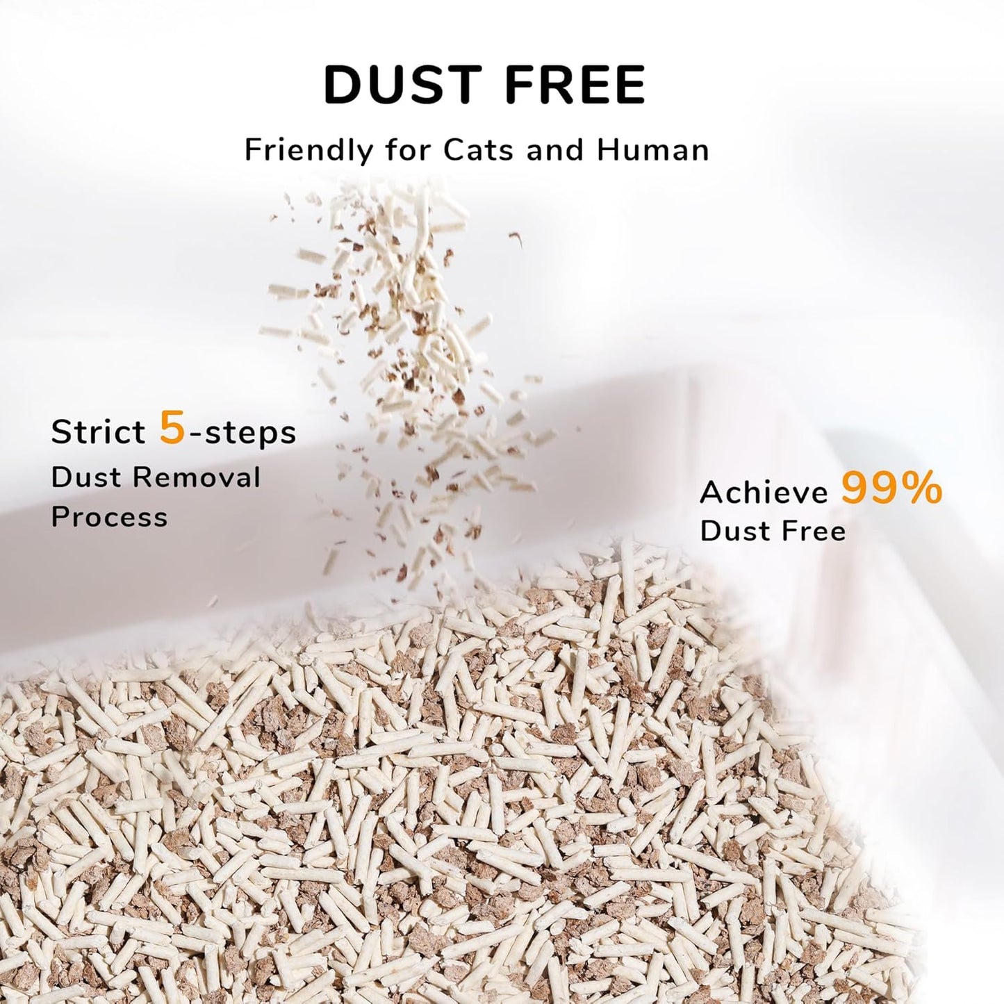 FUKUMARU Tofu Cat Litter, 12 LBS Clumping Cat Litter, Dust Free, Natural, Unscented, Flushable, Lightweight, Low Tracking, Mixed Apple Wood, 24/7 Odor Control, 6 lb x 2 Bags