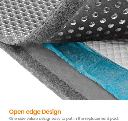 Cat Litter Mat-30"X24" Large Litter Box Mat for Kitty, EVA Honeycomb Double Layer Design, Urine & Waterproof with Unique Handle, Less Waste, Easier To Clean,Non Slip, Gray