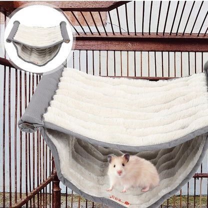 ERINGOGO Hamster Hanging Bed and Small Pet Hammock Detachable Warm Cage Accessory with Soft Fabric for Winter Use in Hamster Cages and Small Animal Habitats