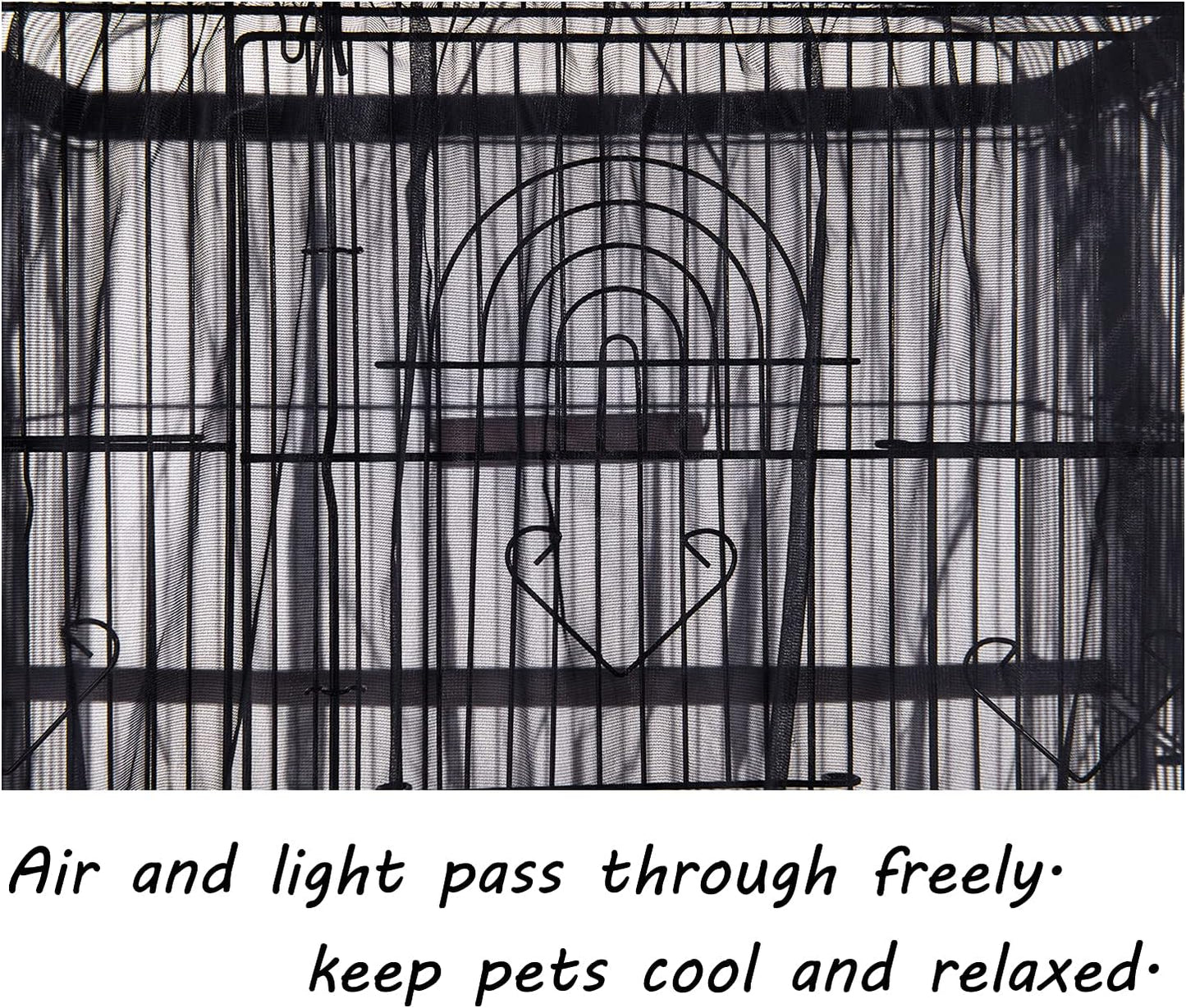 Tamu style Bird Cage Seed Catcher, Large, Stretchy Form Fitting Mesh Skirt Cover for Parrot Enclosures, Light and Breathable Fabric, Prevent Scatter and Mess, Reusable,Adjustable, Lightweight,Black