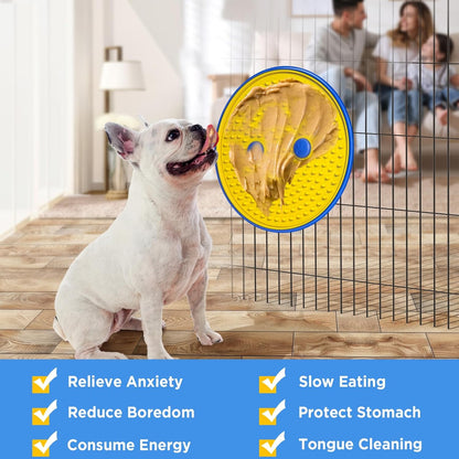 Lick Mat for Large Dogs, 8” Large Dog Peanut Butter Lick Pad for Crate with Stainless Steel Base, Boredom & Anxiety Reduce, Slow Feeding, Dog Slow Feeder Mat (Large, Anit-Tear)
