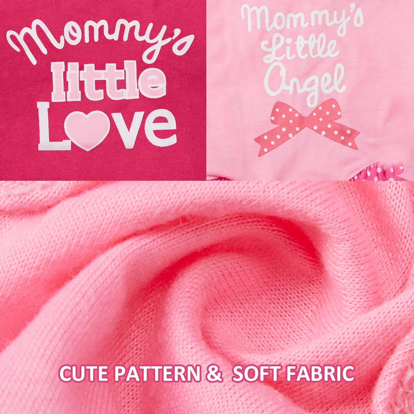 2 Pieces Dog Dresses for Dogs Cute Girl Female pet Dress Mommy Puppy Shirt Skirt Dresses Pet Summer Clothes Apparel for Cats(Love and Angel,Medium)