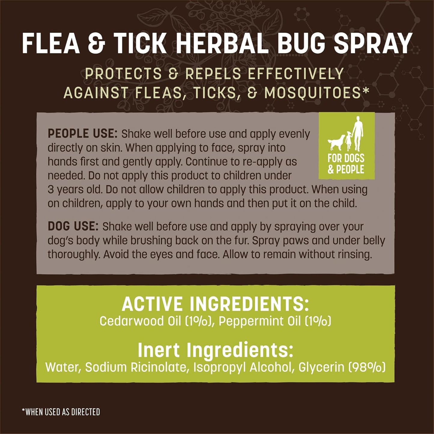 Earth Animal Apothecary Natural Flea & Tick - Herbal Bug Spray for Dogs & People - 8 oz. Bottle