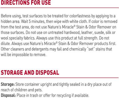 Nature’s Miracle® Stain & Odor Remover, Tough on Dog Urine, Feces, Vomit, Drool and Other Organic Stains and Odors, 1 Gallon