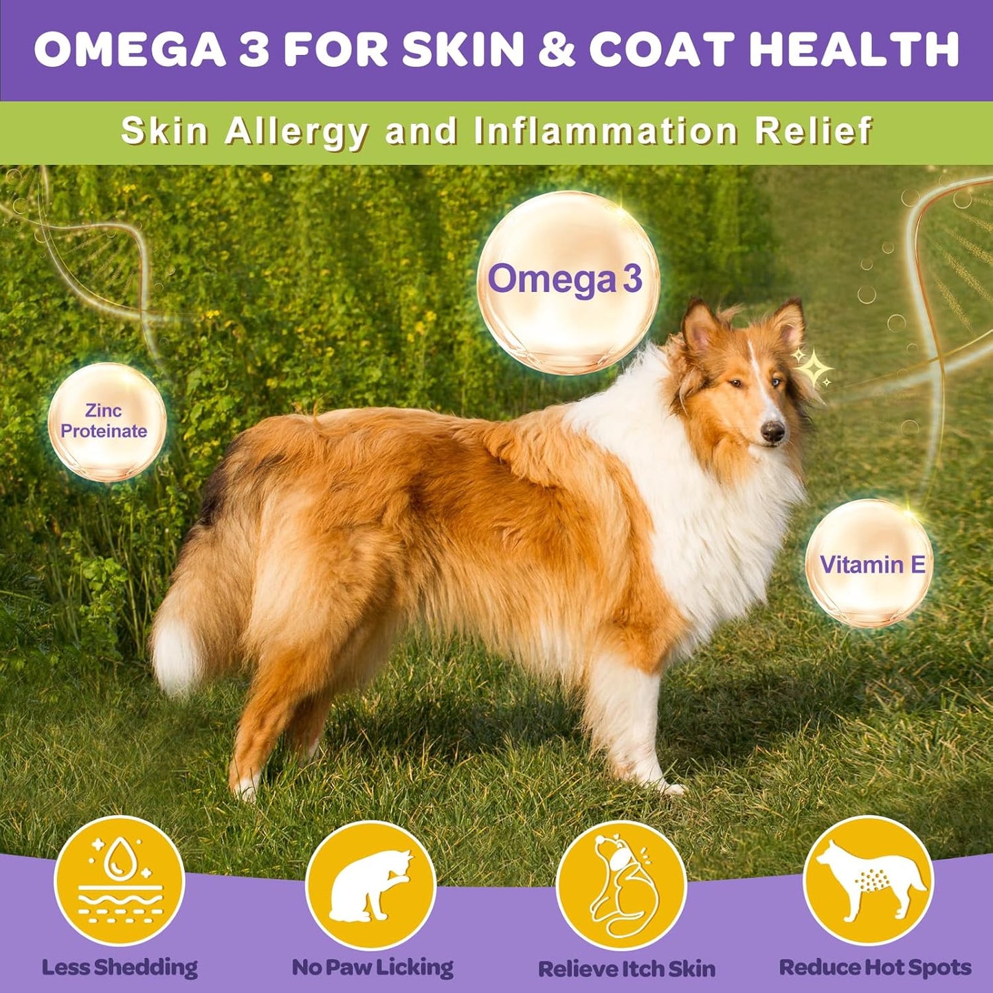 NATURE TARGET Probiotics for Dogs, Duck Flavored Dog Probiotics with Prebiotics and Digestive Enzymes for Dog Gut Health, Vitamins and Omega 3 for Skin & Coat & Immune Health - 120 Treats