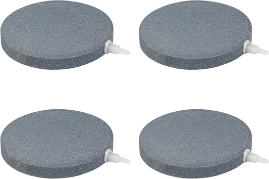 AQUANEAT Air Stone Disc, 4 Packs, Aerator Bubble Diffuser, Air Pump Accessories for Hydroponics, Aquarium Fish Tank, Ponds, DWC Reservoirs and Circulation System (4.8 inch)
