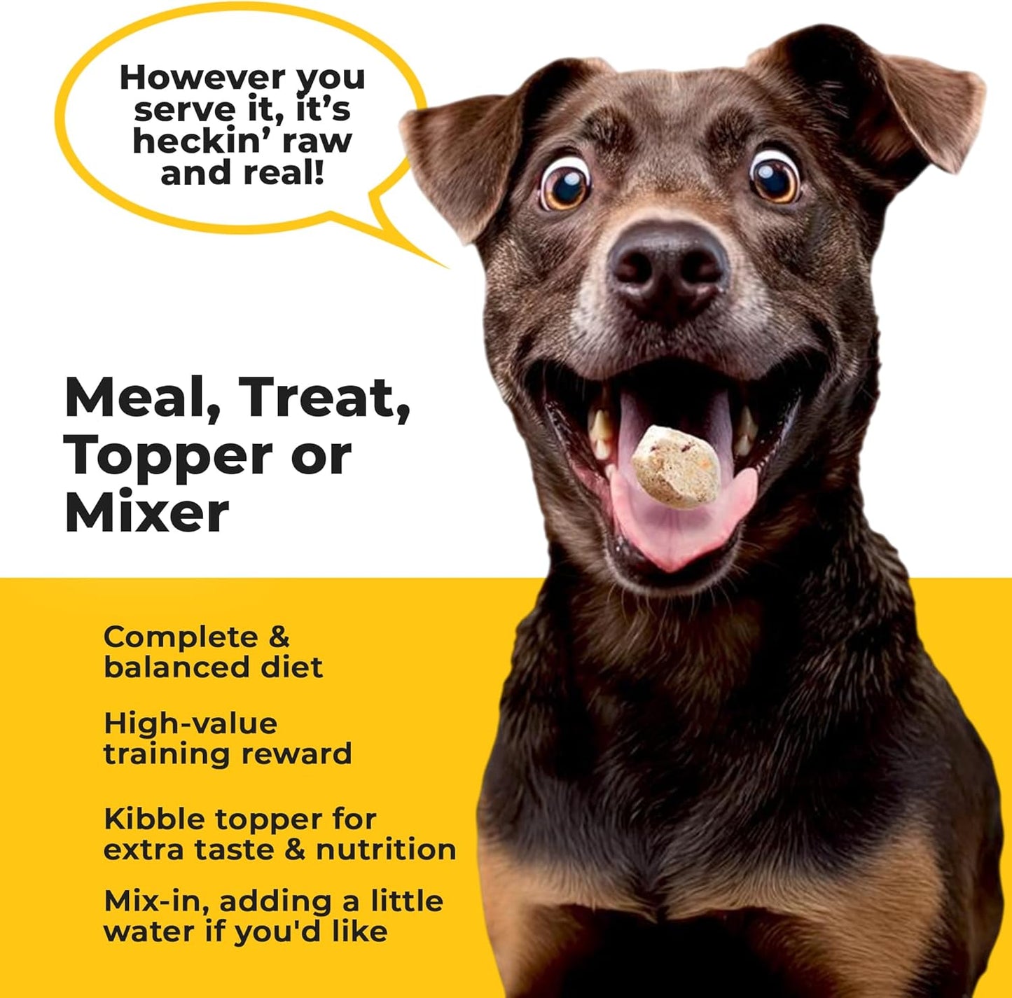 Chonky Chicken - Dog Treats Freeze Dried Chicken, Complete Meal & Topper, Real Cuts for Training - High Protein (21g Per Cup) Best Dog Stocking Stuffers, Made in The USA, 20oz Bag