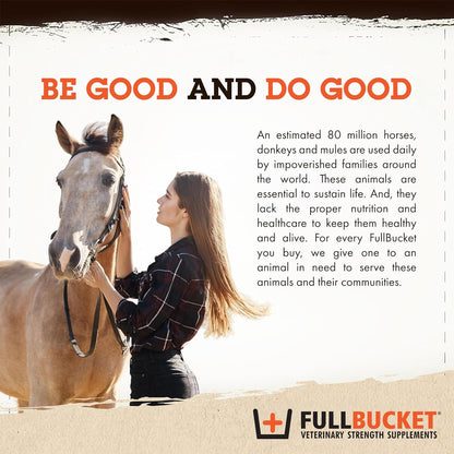 FullBucket Equine Probiotic Pellets with Saccharomyces boulardii for Horses Under Stress or for Horses with Digestive Issues - 25 Billion CFUs - 30 Servings