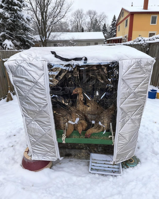 Warmth Dog Crate Cover with Clear Door & Window, Thermal Chicken Coop Cover for Winter Outside, Customizable Kennel Enclosure Blanket for Cat Cage(125x95x110cm (49.2x37.4x43.3in))