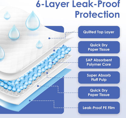 American Kennel Club Scented Puppy Training Pads with Ultra Absorbent Quick Dry Gel – 28 x 30 Pee Pads for Dogs - Fresh Scented - 50 Count, XL