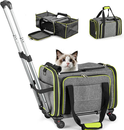 Pet Carrier with Wheels & Cat Scratcher Board Bundle Product