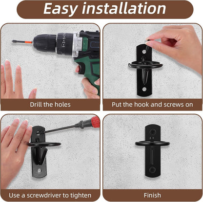 6 Pcs Bucket Hooks for Horses Black Metal Equestrian Water Bucket Hook Hangers Horse Stalls Feed Barn Farmhouse Supplies