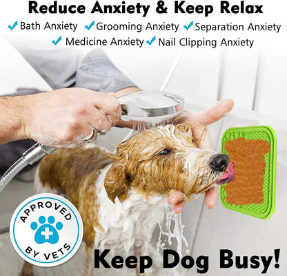 Dog Lick Mat, 3 Pcs Lick Mat for Dogs with Suction Cups for Anxiety, Peanut Butter Dog Licking Mat Slow Feeder Dispensing Treater Lick Pad for Dogs Cats Bathing Grooming