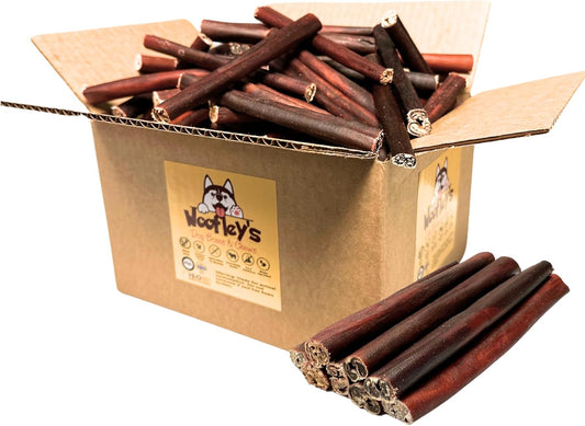 Woofley's 6 Inch Collagen Sticks for Dogs - (100 Count) Bully Stick Rawhide Alternative Dog Chews No Hide Bones for Medium & Large Dogs