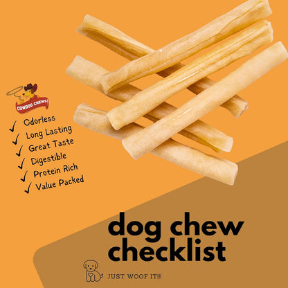 Cowdog Chews Collagen Sticks 6" (5 Pack) - Odor-Free, All Natural Collagen Dog Chews for Healthy Joints, Skin & Coat. Best Rawhide and Bully Stick Alternative Filled with Beefhide Goodness.