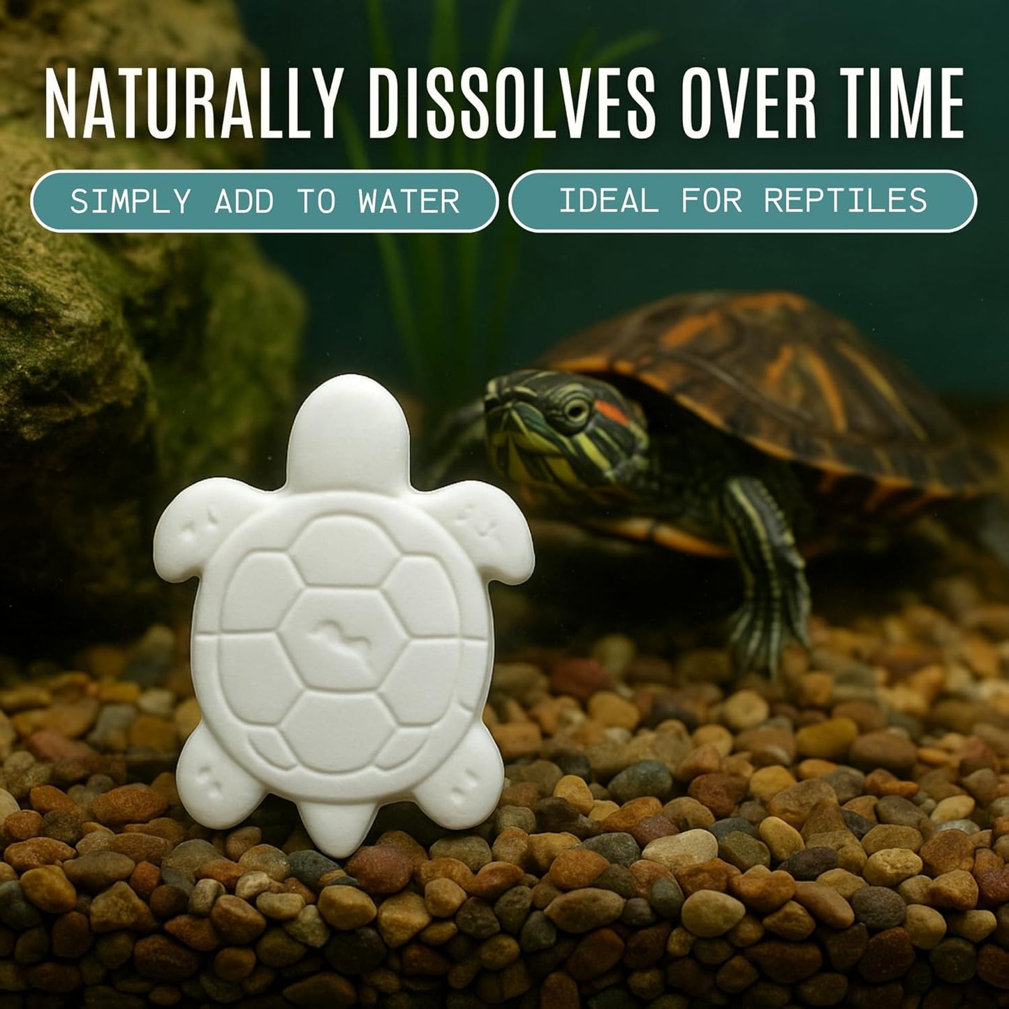 Shellstrong Premium Calcium Block for Aquatic Turtle - Slow Release Water Tank Conditioner - Cuttlebone for Aquarium - Turtle Tank Accessories - 20 Gallon Aquatic Tank Treatment (3 Calcium Blocks)