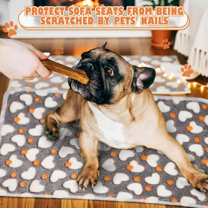 Chumia 18 Pcs Fleece Pet Blanket Soft Warm Sleep Mat Fluffy Cute Puppy Supplies Paw Bone Star Elephant Dot Heart Print Design Bed Blankets for Dog Cat Kitten Animals (41 x 30 Inch,Sweet)