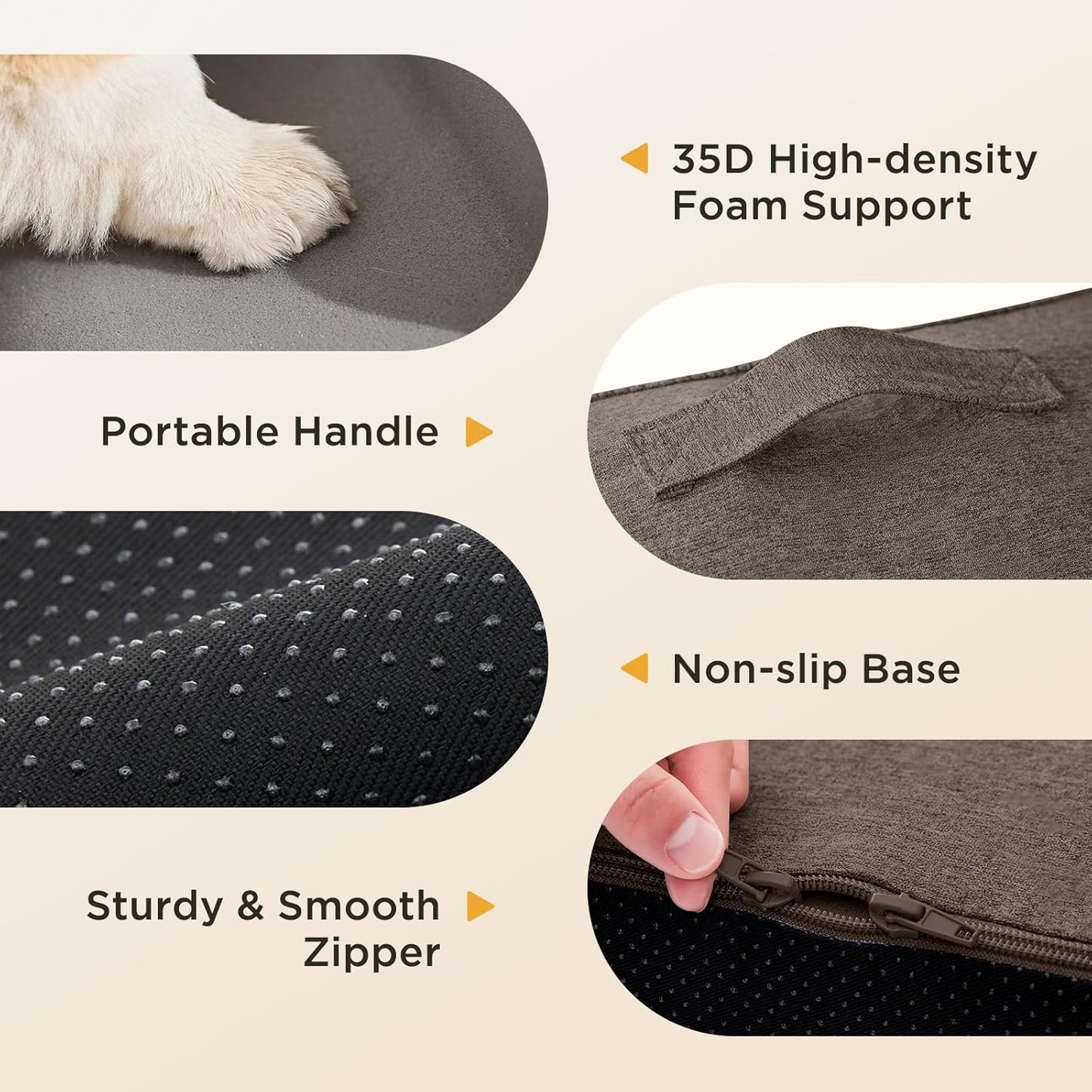 Joydeco Dog Stairs for Bed 22.8" H, 4-Step Pet Steps for Small Dogs and Cats, Dog Steps for High Bed, Non-Slip Balanced Ramp Indoor Pet Stairs,