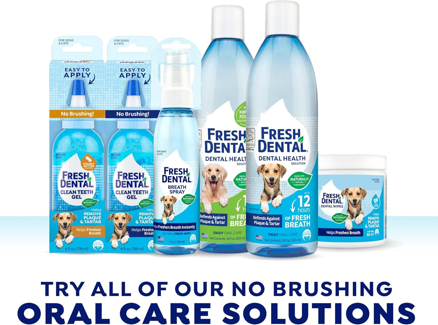 Fresh Dental Dog Toothpaste for Teeth Cleaning, Dog Breath Freshener, Easy Plaque & Tartar Remover Gel, No Toothbrush Needed, Effortless Dental Care, Minty Flavored Toothpaste, Made in USA, 4oz.