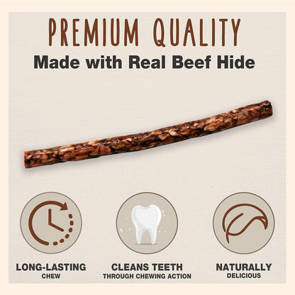 Cadet Premium Grade Beef Hide for Dogs, Long-Lasting Munchy Chew Sticks, Single-Ingredient Rawhide Dog Chews, 5-Inch, 100 Count