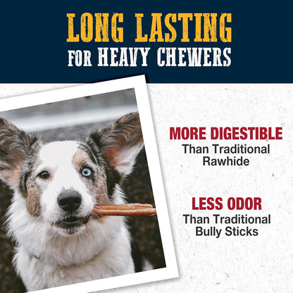 Cadet Bully Hide Sticks for Small Dogs, All-Natural Beef Pizzle, Limited-Ingredient Long-Lasting Dog Chews for Aggressive Chewers, 12 Count