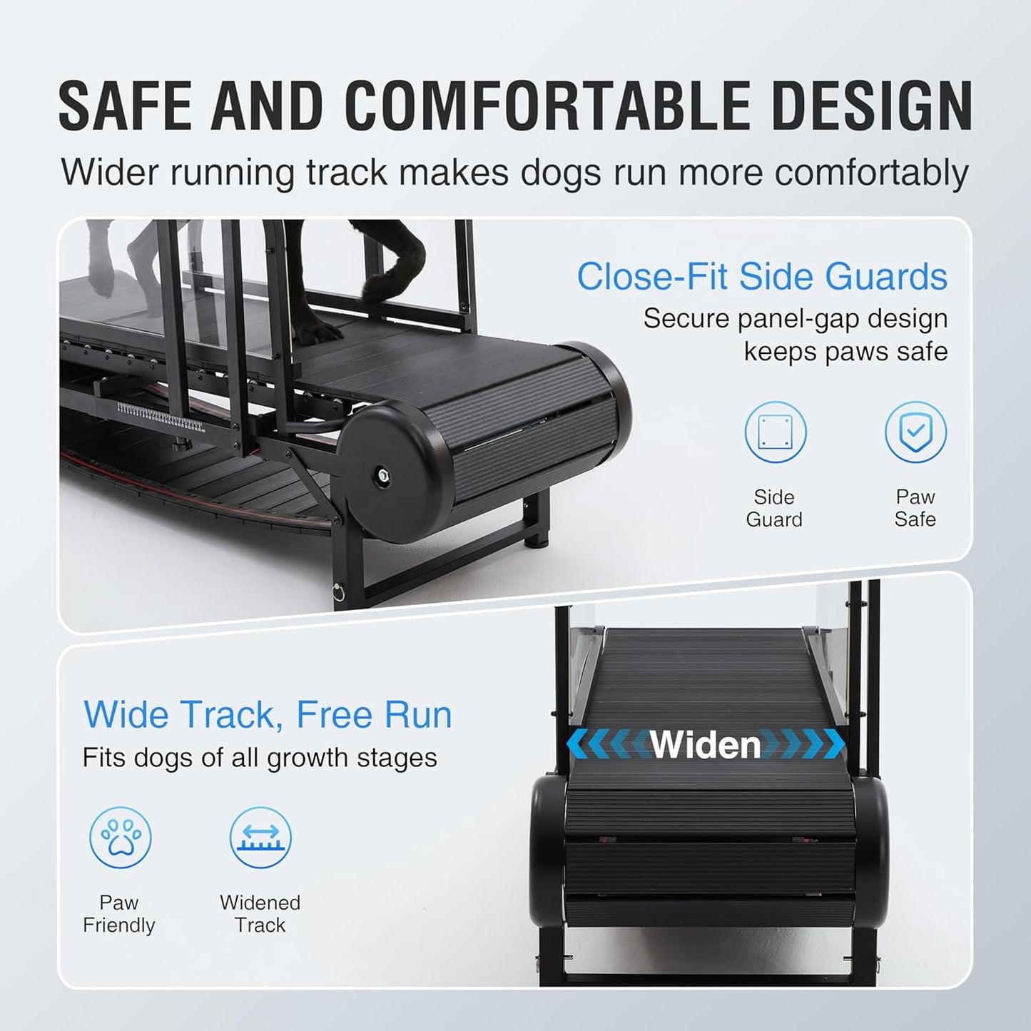 Dog Treadmill for Large/Medium Dogs, Adjustable Ramp Canine Running Slatmill Machine with Pedometer for Exercise & Healthy & Fit Pet Life