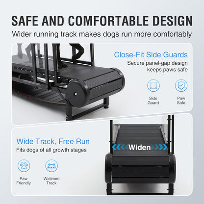 Dog Treadmill for Large/Medium Dogs, Adjustable Ramp Canine Running Slatmill Machine with Pedometer for Exercise & Healthy & Fit Pet Life